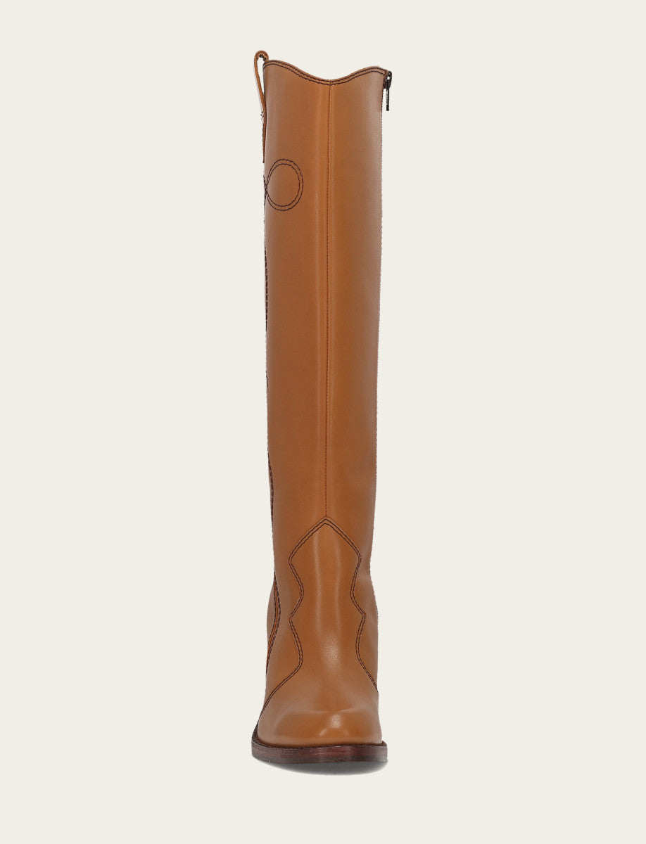 Frye Trending - Women’s Caramel Corinne Deco Stitch Tall Boots