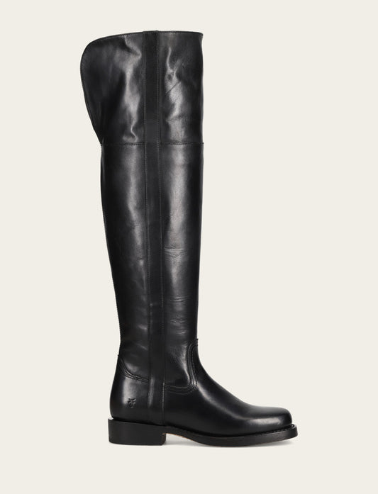 Frye Popular - Women's Black Campus Low Heel Over The Knee Boot