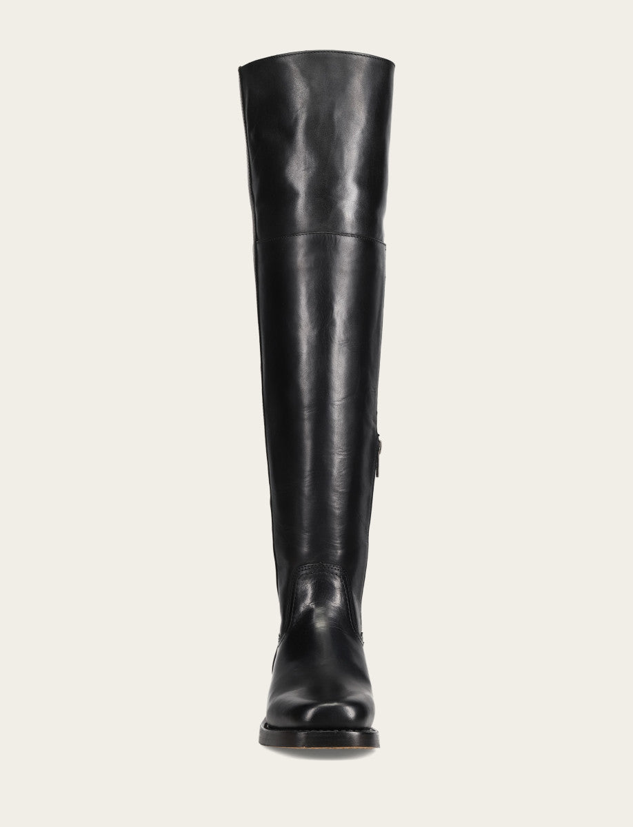 Frye Popular - Women's Black Campus Low Heel Over The Knee Boot