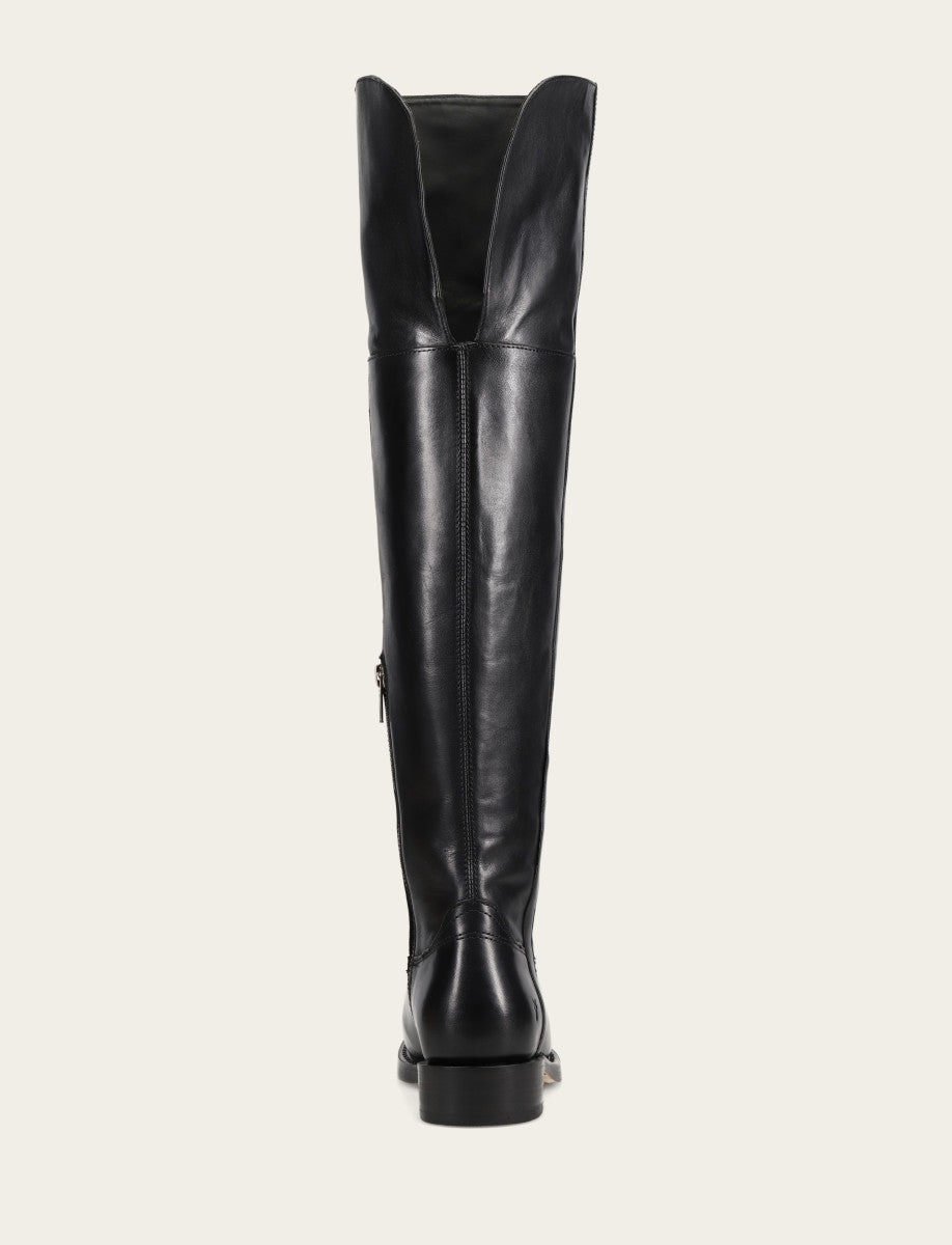 Frye Popular - Women's Black Campus Low Heel Over The Knee Boot