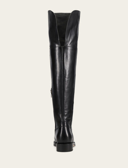 Frye Popular - Women's Black Campus Low Heel Over The Knee Boot
