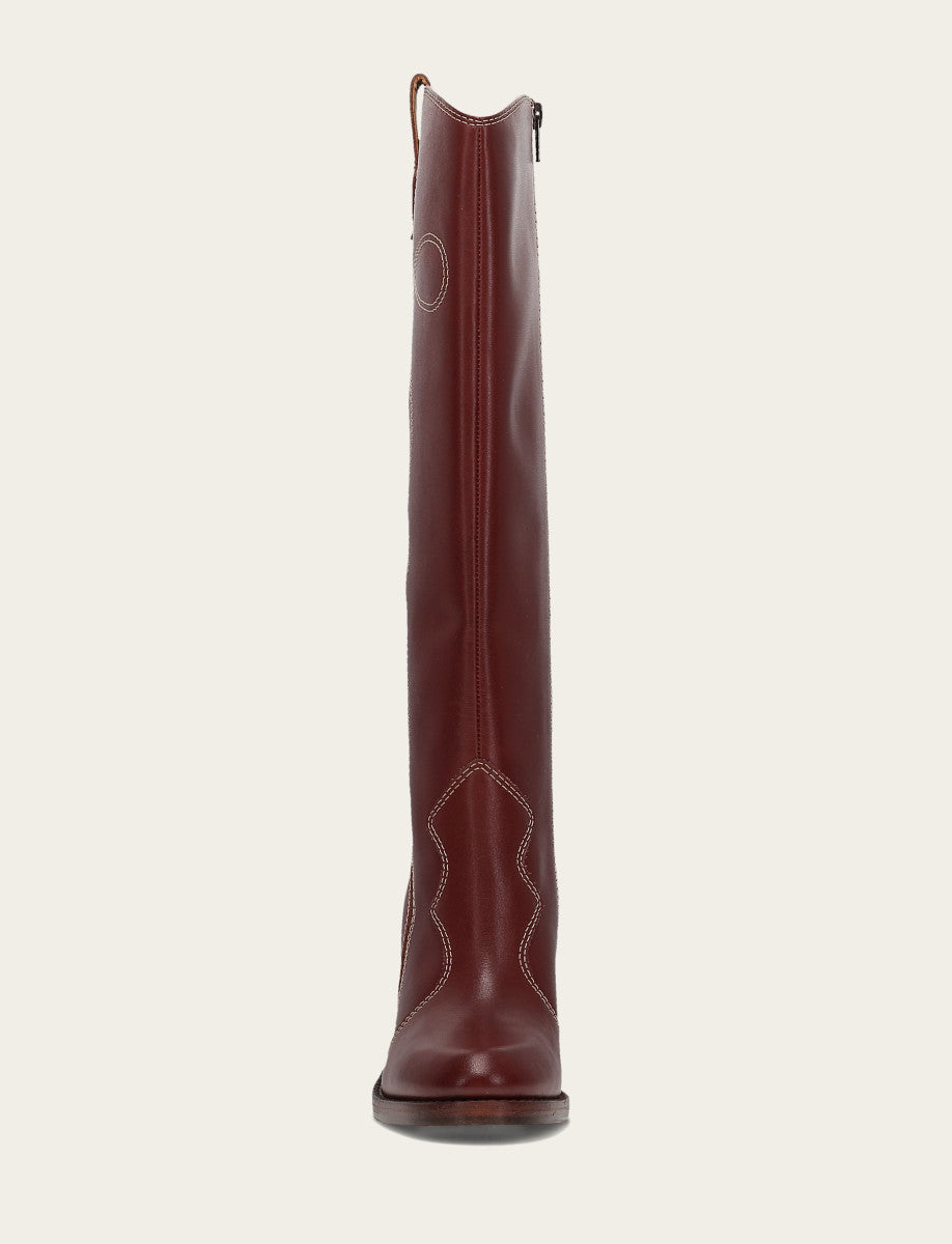 Frye Premium - Women's Cranberry Corinne Tall Deco Stitch Boot