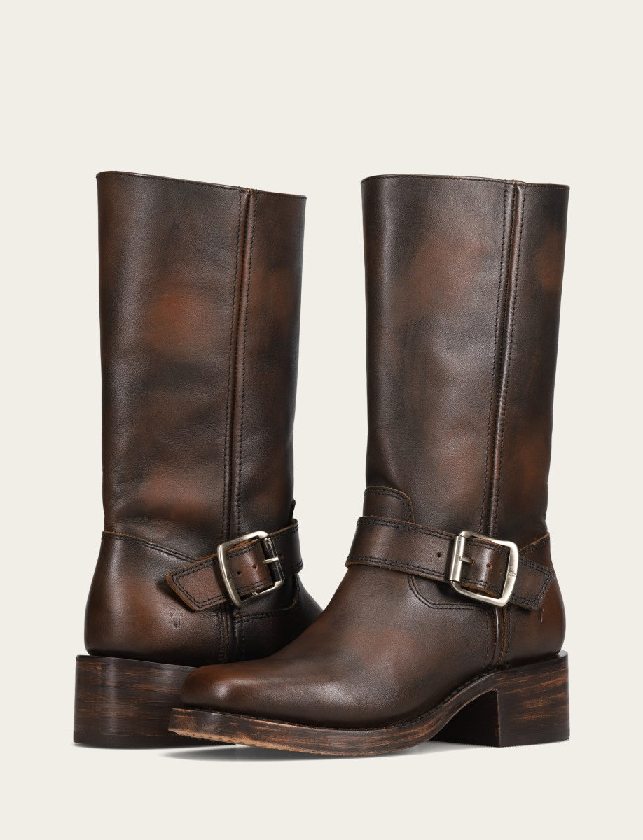 Frye Deals - Women's Dark Brown Campus Buckle Boot