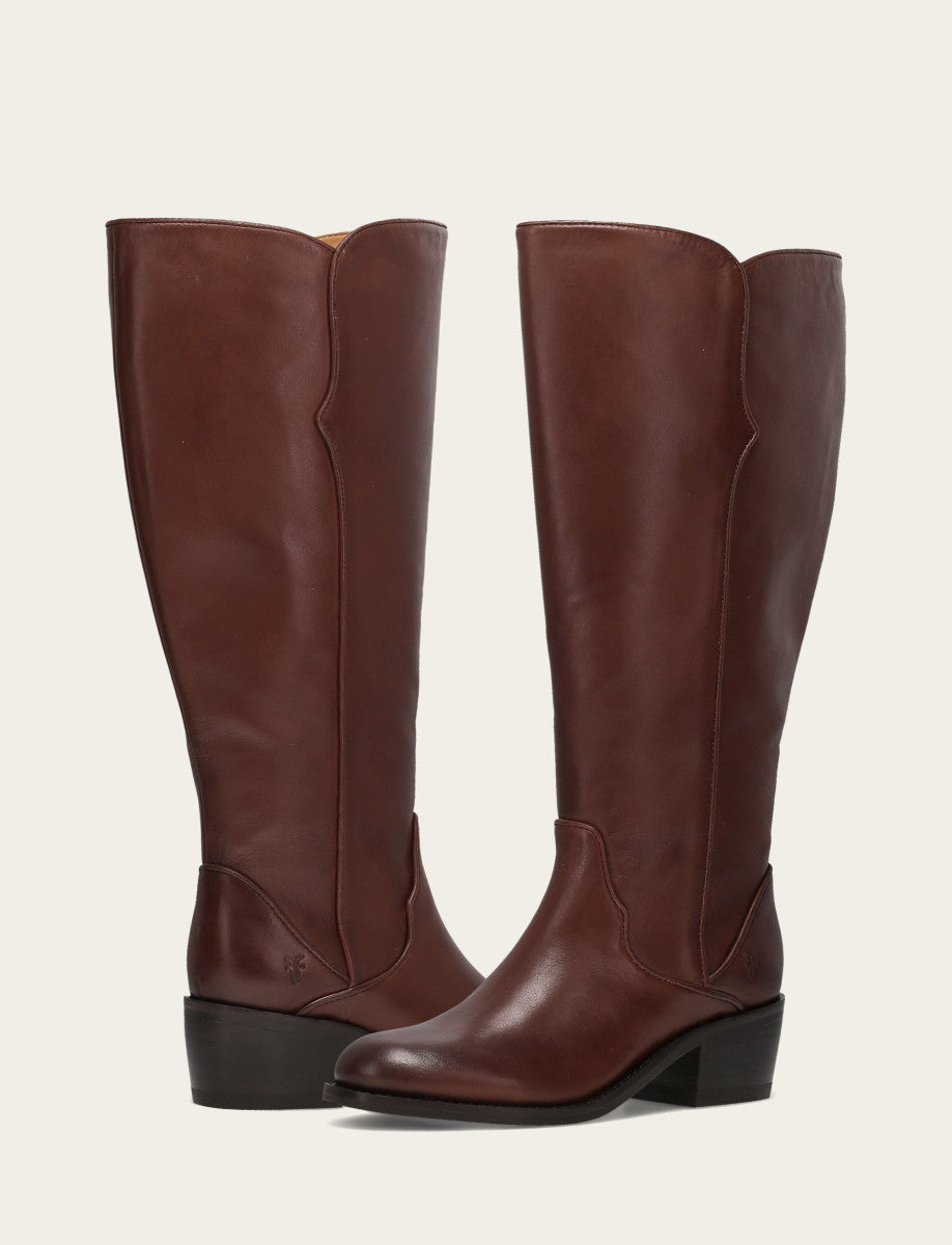 Frye Deals - Women's Saddle Carson 2 Piping Tall Wide Calf Boot