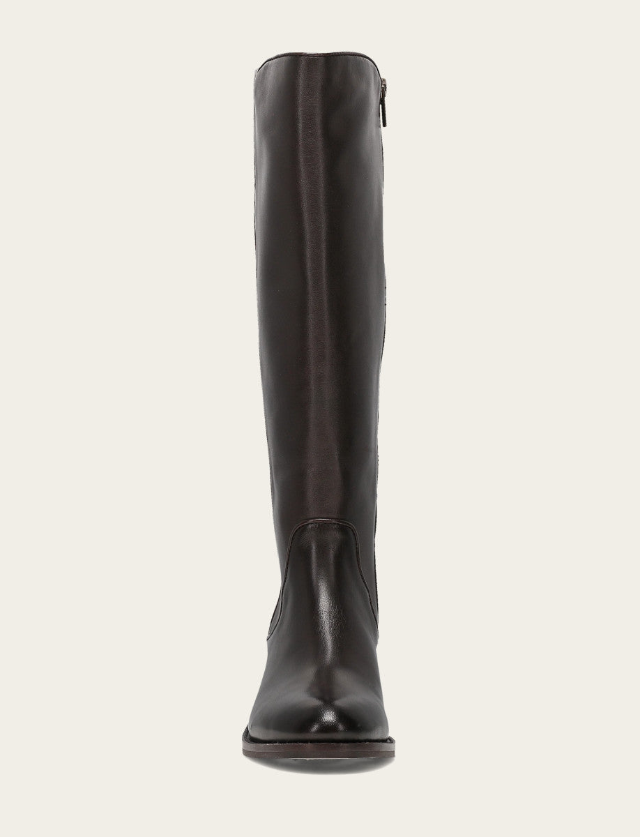 Frye Trending - Women's Dark Brown Carson 2 Piping Tall Wide Calf Boot
