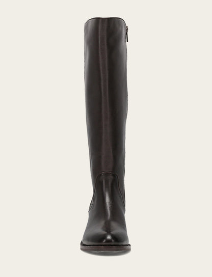 Frye Trending - Women's Dark Brown Carson 2 Piping Tall Wide Calf Boot