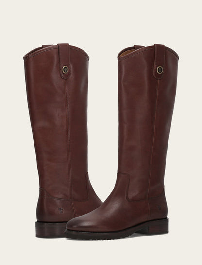 Frye Everyday - Women's Brown Melissa Lug Button Tall Wide Calf Boot