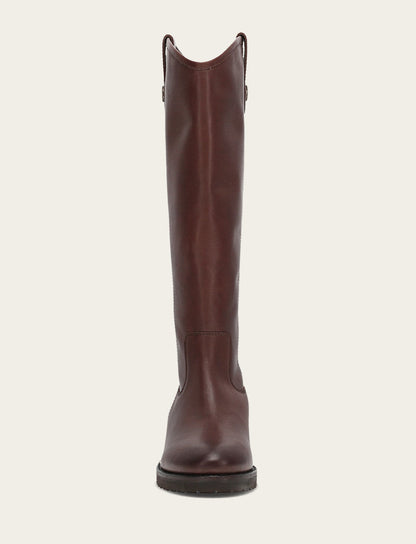 Frye Everyday - Women's Brown Melissa Lug Button Tall Wide Calf Boot