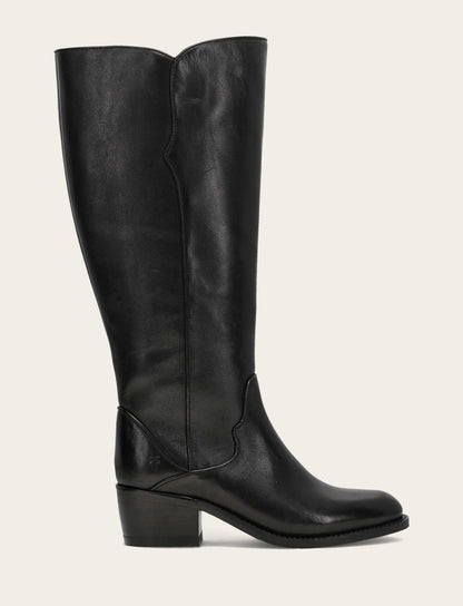 Frye Popular - Women's Black Carson 2 Piping Tall Wide Calf Boot