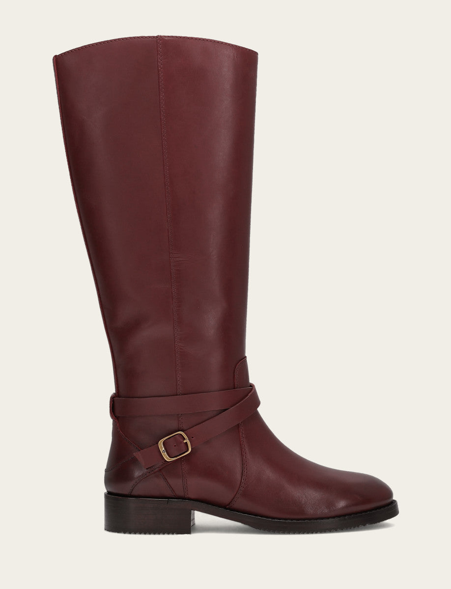 Frye Featured - Women's Merlot Melissa Belted Riding Boot