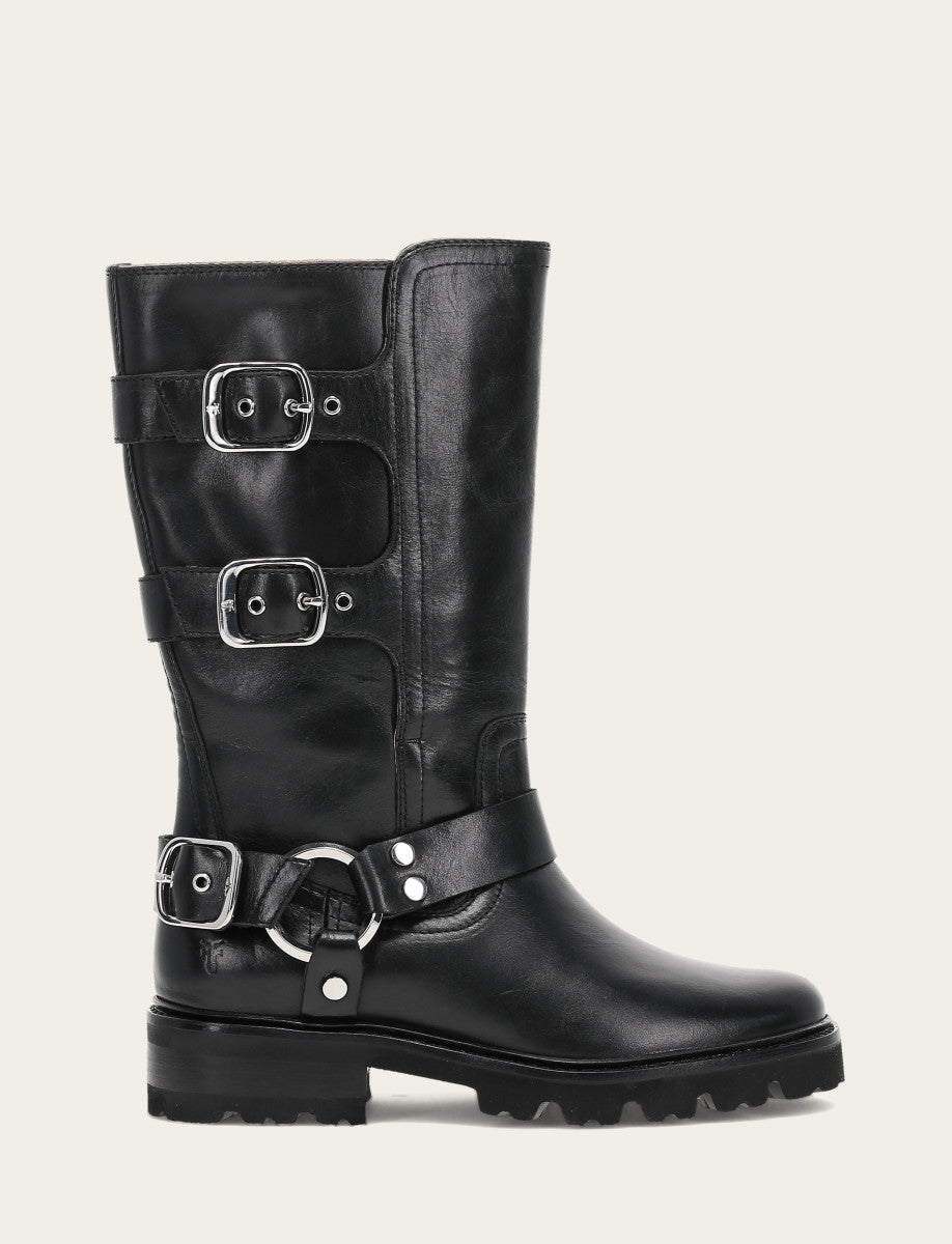 Frye Discount - Women's Black Olivia Moto Mid Boot