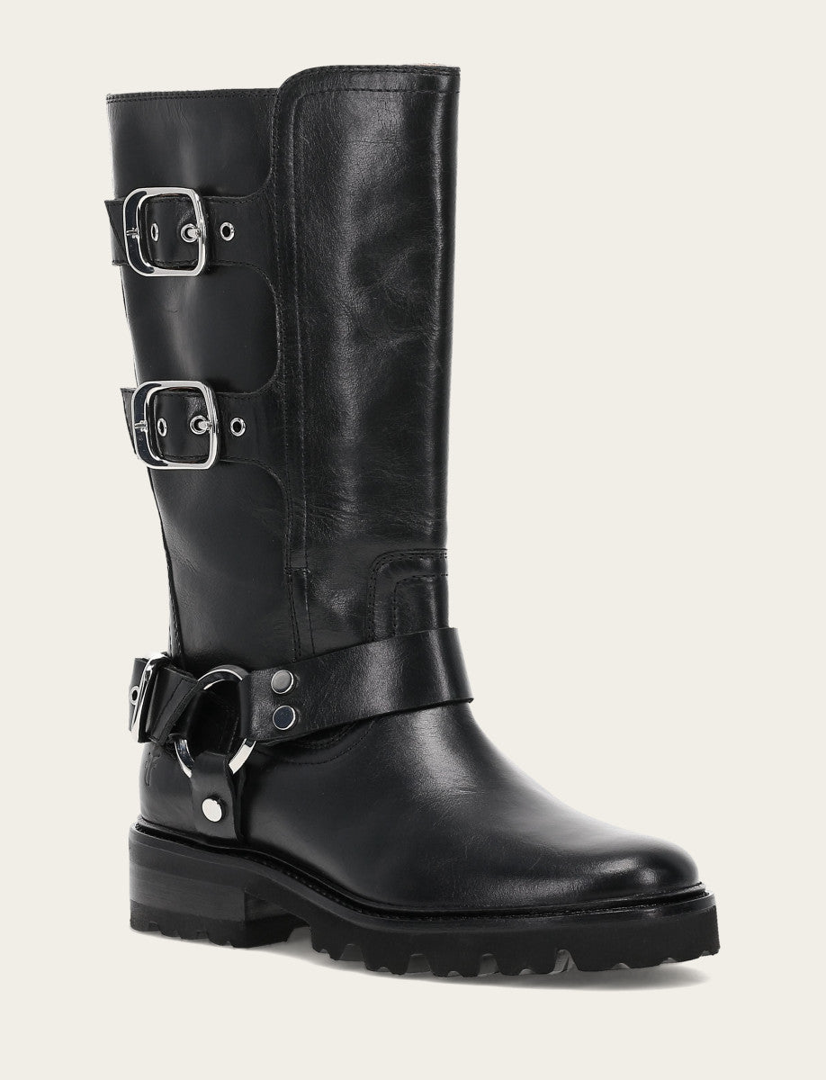 Frye Discount - Women's Black Olivia Moto Mid Boot