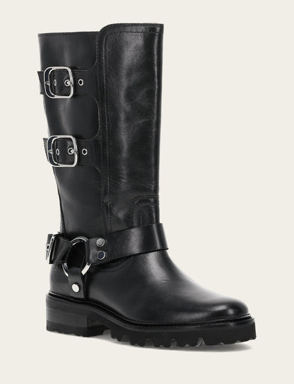 Frye Discount - Women's Black Olivia Moto Mid Boot