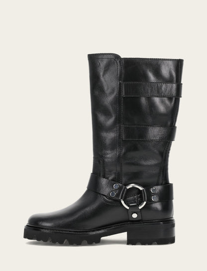 Frye Discount - Women's Black Olivia Moto Mid Boot