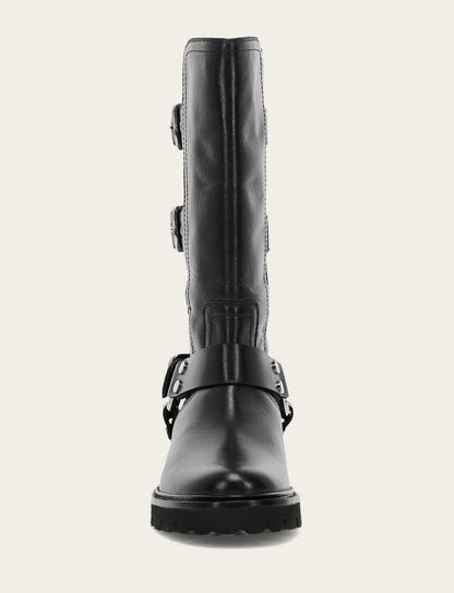 Frye Discount - Women's Black Olivia Moto Mid Boot