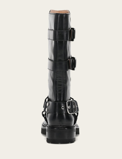 Frye Discount - Women's Black Olivia Moto Mid Boot