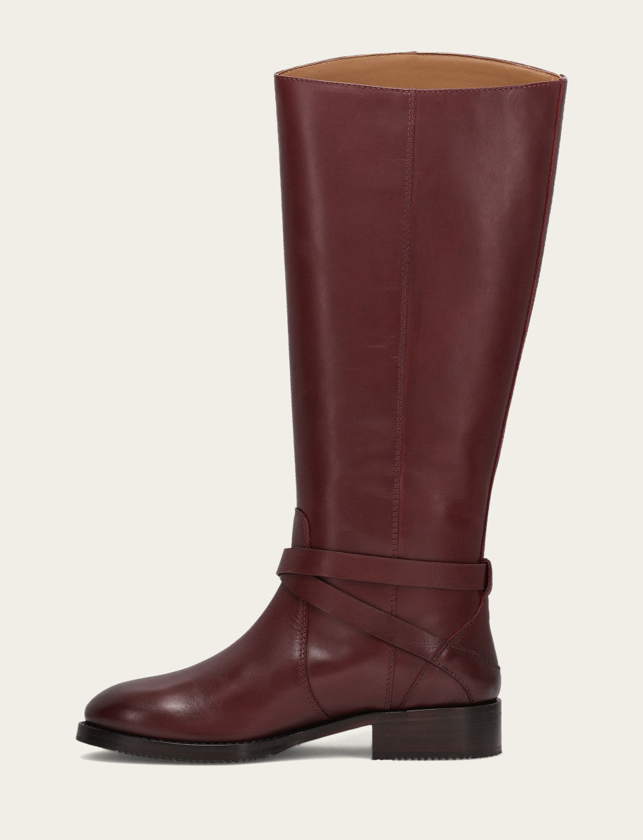 Frye Exclusive - Women's Merlot Melissa Belted Riding Wide Calf Boot