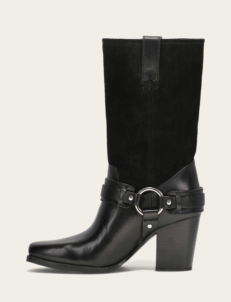 Frye Best Price - Women's Black Shiloh Harness Belted Boot