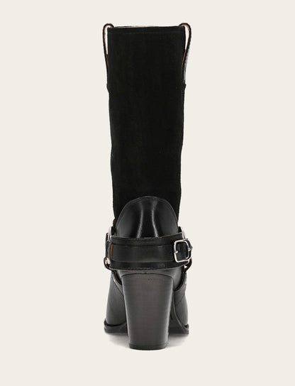 Frye Best Price - Women's Black Shiloh Harness Belted Boot