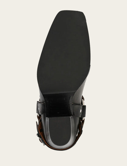 Frye Best Price - Women's Black Shiloh Harness Belted Boot