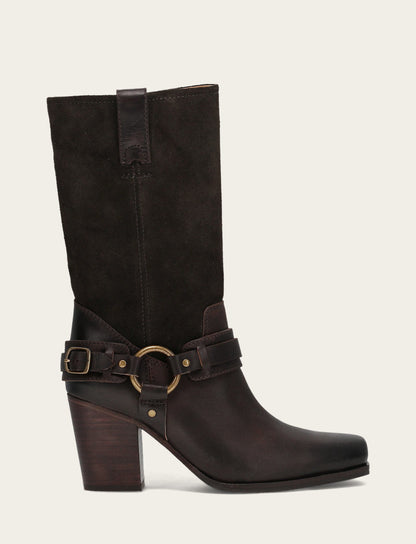Frye Best Seller - Women's Dark Brown Shiloh Harness Belted Boot