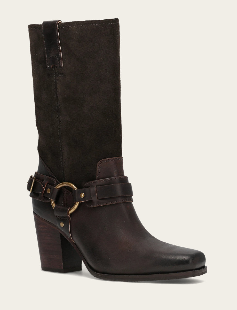 Frye Best Seller - Women's Dark Brown Shiloh Harness Belted Boot