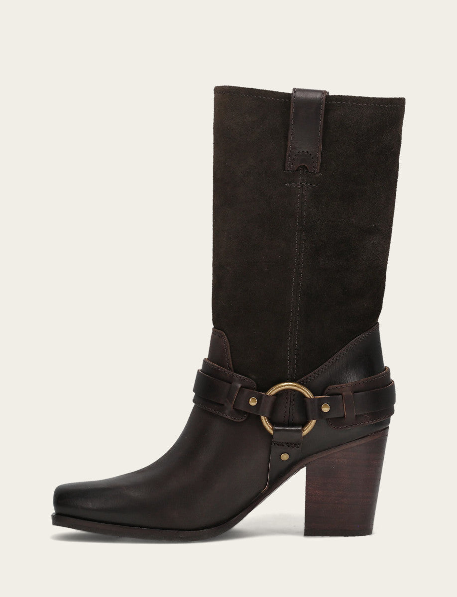 Frye Best Seller - Women's Dark Brown Shiloh Harness Belted Boot