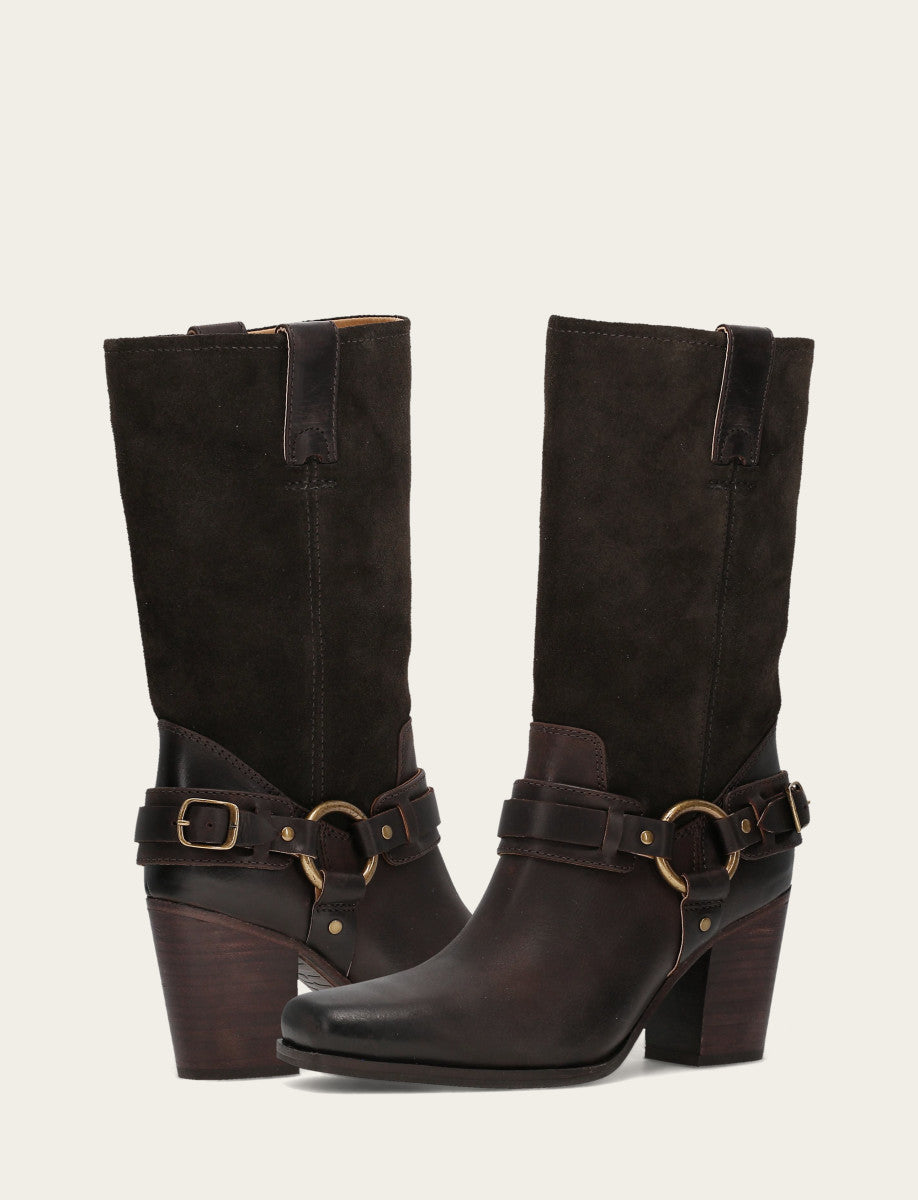 Frye Best Seller - Women's Dark Brown Shiloh Harness Belted Boot