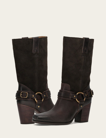 Frye Best Seller - Women's Dark Brown Shiloh Harness Belted Boot