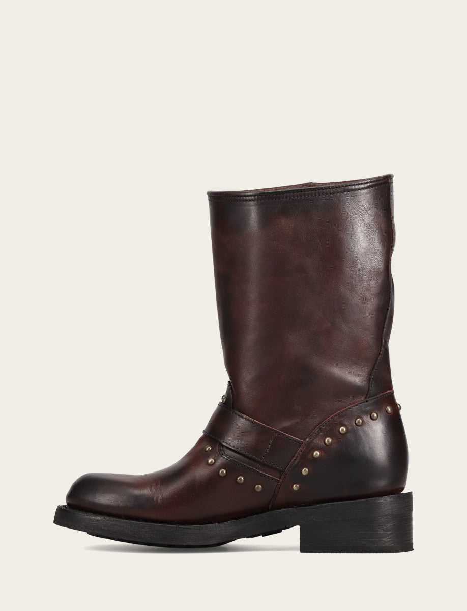 Frye Recommended - Women's Cherry Lacquer Viv Fringe Engineer Boot
