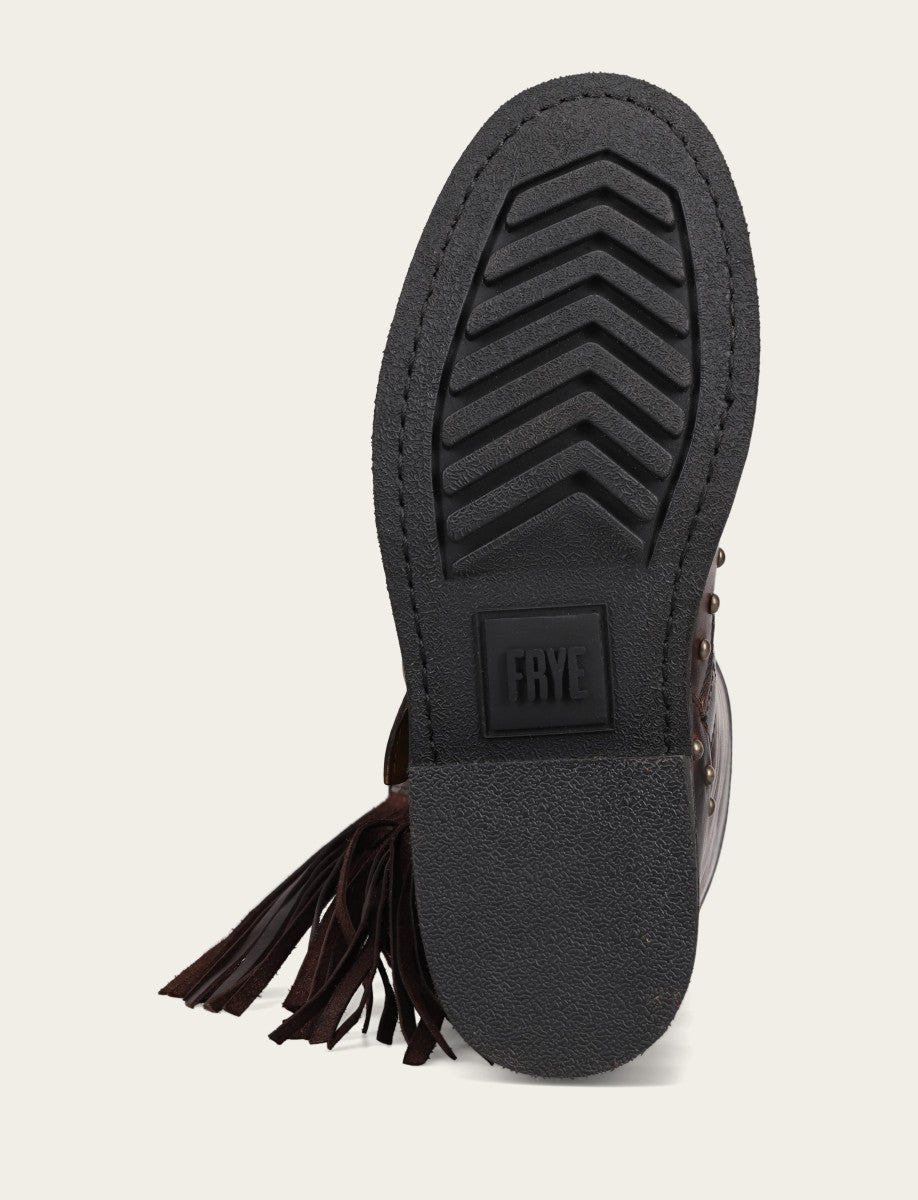 Frye Recommended - Women's Cherry Lacquer Viv Fringe Engineer Boot