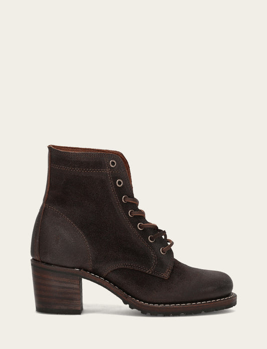 Frye Value - Women's Dark Brown Sabrina 6G Lace Up Boots