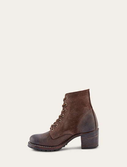 Frye Value - Women's Dark Brown Sabrina 6G Lace Up Boots