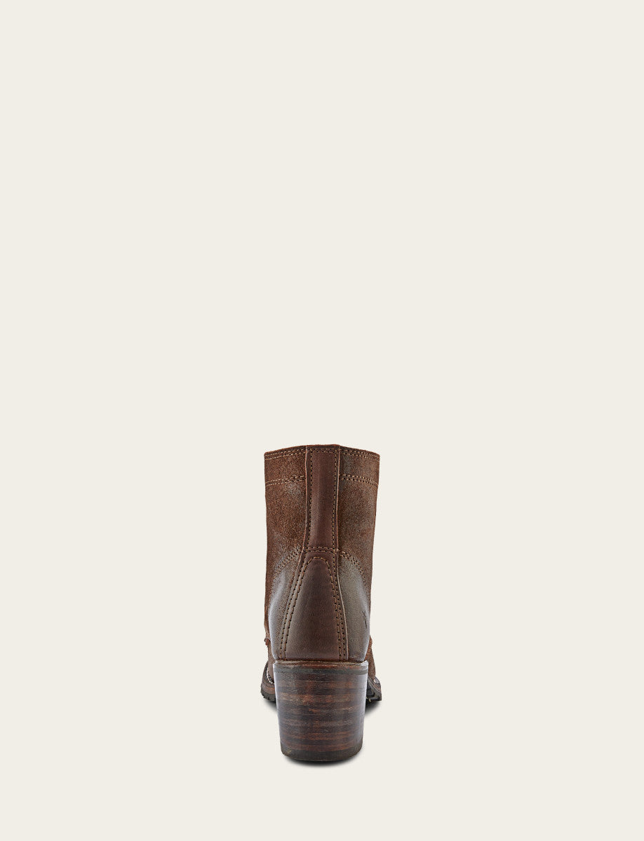 Frye Value - Women's Dark Brown Sabrina 6G Lace Up Boots