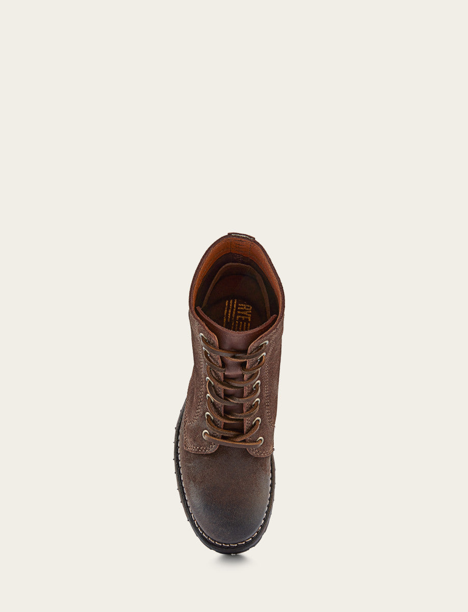 Frye Value - Women's Dark Brown Sabrina 6G Lace Up Boots
