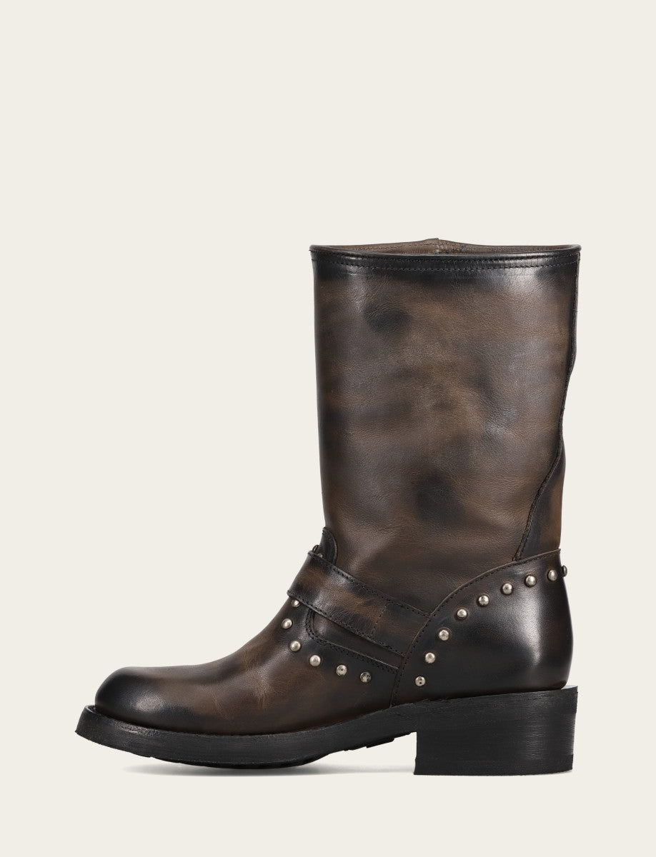 Frye Smart Buy - Women's Black Viv Fringe Engineer Boot