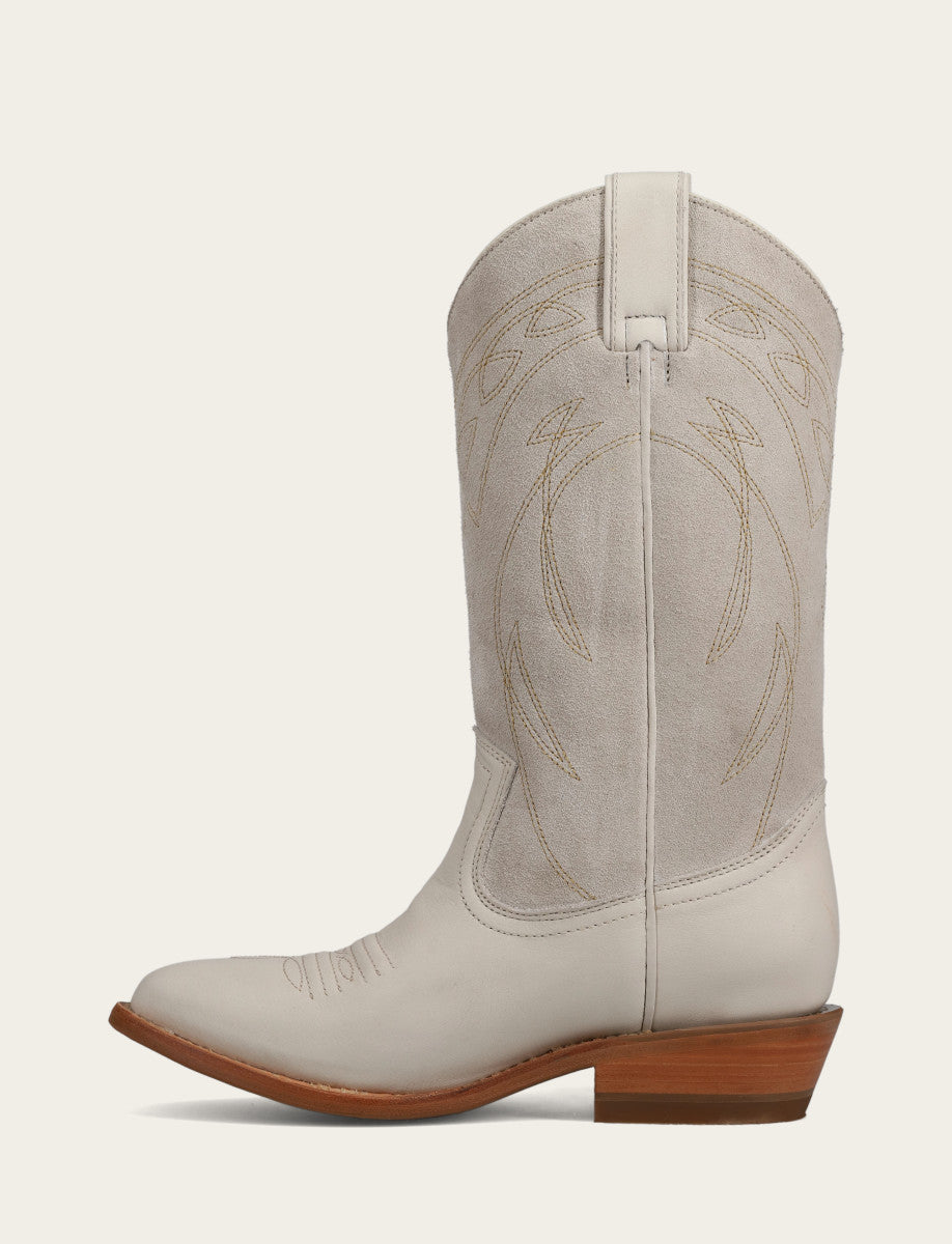 Frye Quality - Ivory Billy Pull On Deco Stitch Boot