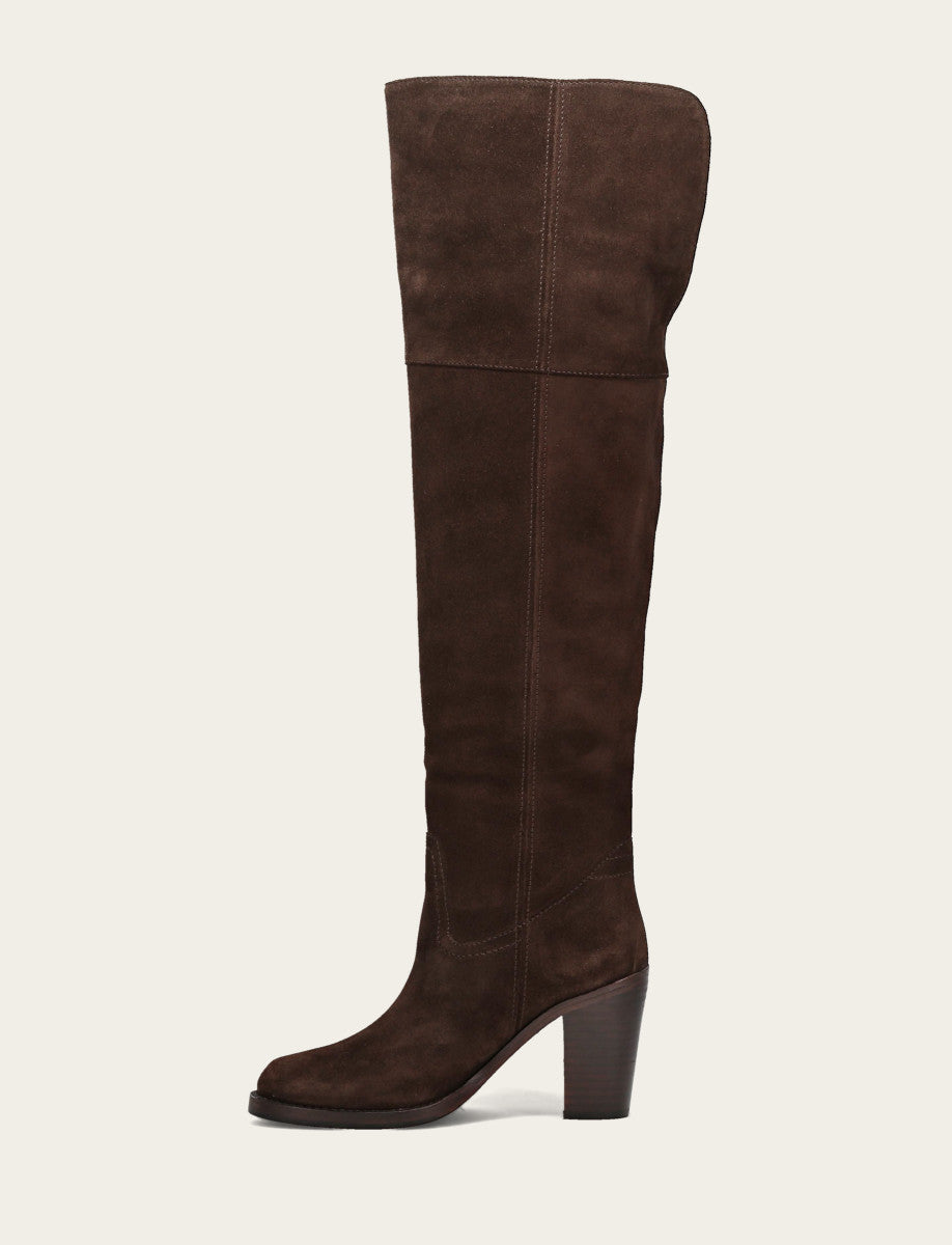 Frye Popular - Women's Dark Brown Corinne Over The Knee Boot