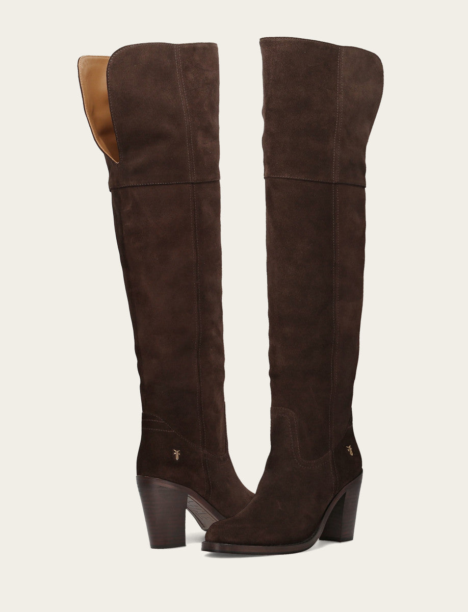 Frye Popular - Women's Dark Brown Corinne Over The Knee Boot