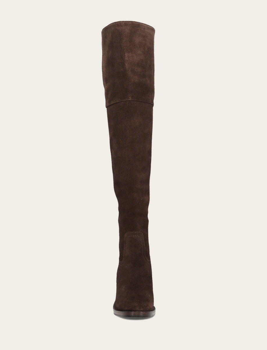Frye Popular - Women's Dark Brown Corinne Over The Knee Boot