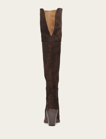 Frye Popular - Women's Dark Brown Corinne Over The Knee Boot