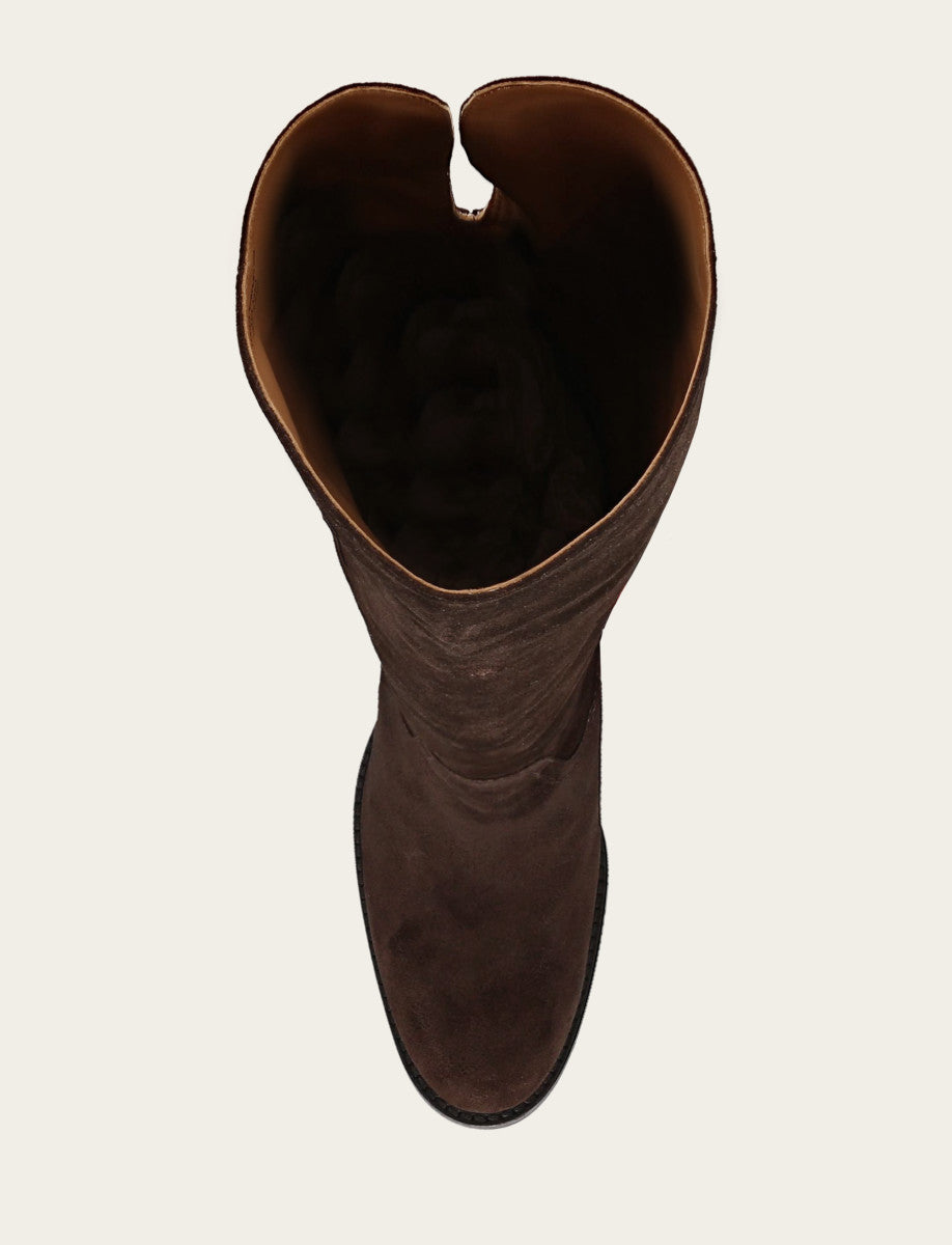 Frye Popular - Women's Dark Brown Corinne Over The Knee Boot