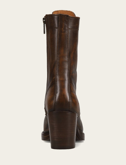 Frye Exclusive - Women's Distressed Dk Brown Jean Lace Up Boot