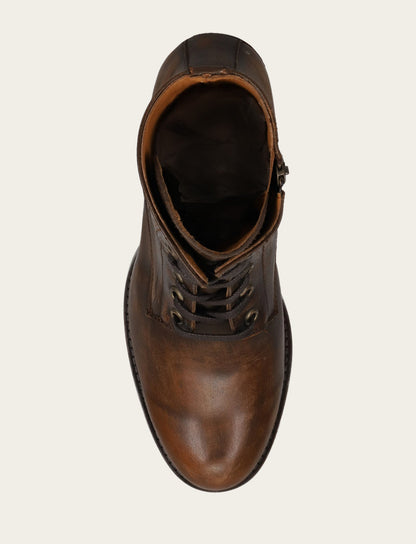 Frye Exclusive - Women's Distressed Dk Brown Jean Lace Up Boot