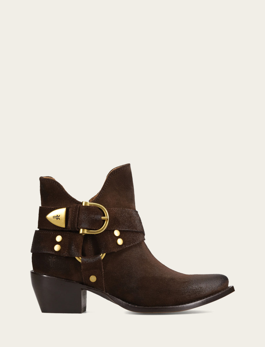 Frye Deals - Women's Chocolate Sacha Multi Strap Booties