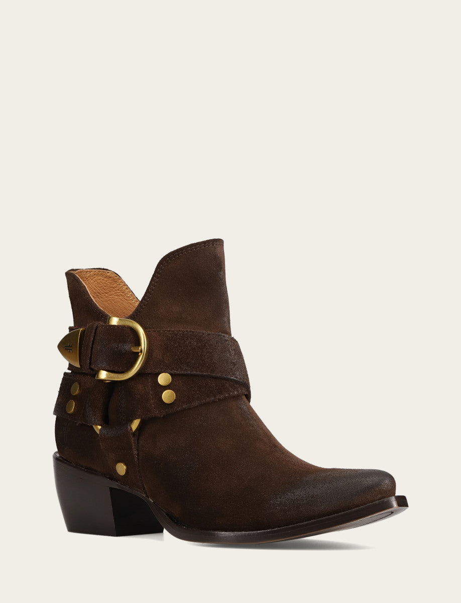 Frye Deals - Women's Chocolate Sacha Multi Strap Booties