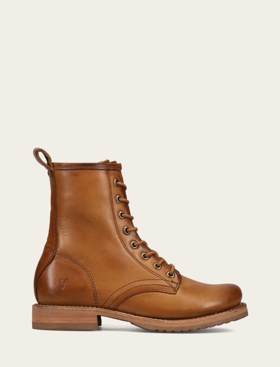 Frye Great Value - Women's Caramel Veronica Flex Combat Booties