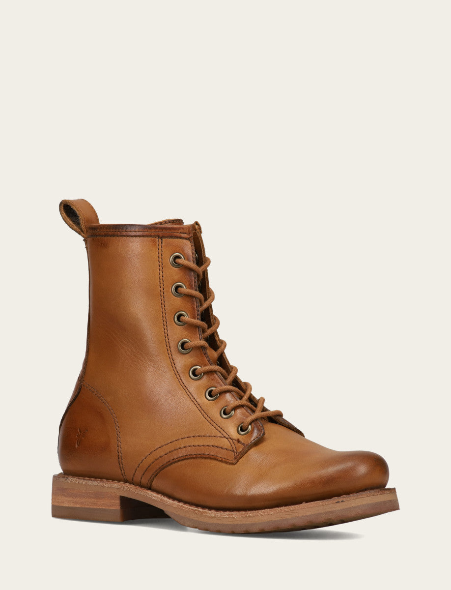 Frye Great Value - Women's Caramel Veronica Flex Combat Booties