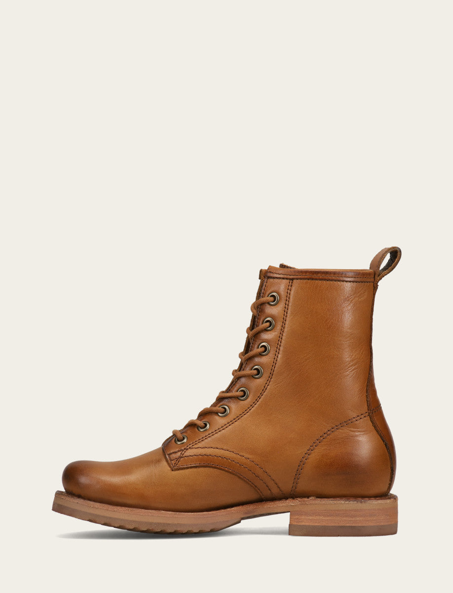Frye Great Value - Women's Caramel Veronica Flex Combat Booties