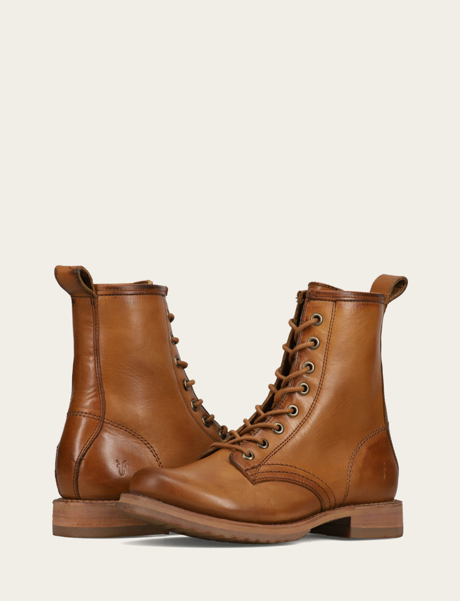 Frye Great Value - Women's Caramel Veronica Flex Combat Booties